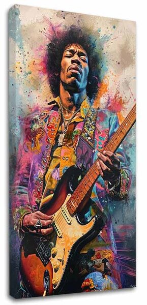 Obraz Jimi Hendrix - Ohnivé tóny | dokončené rukou umelca - 50x100 cm