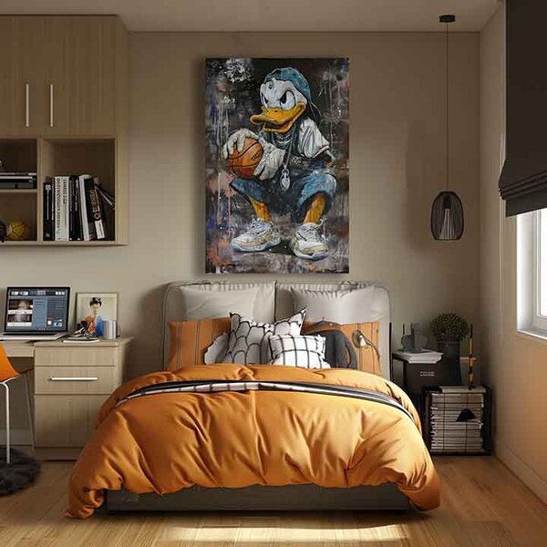 Obraz LeBron Duck na plátne | dokončené rukou umelca - 40x50 cm