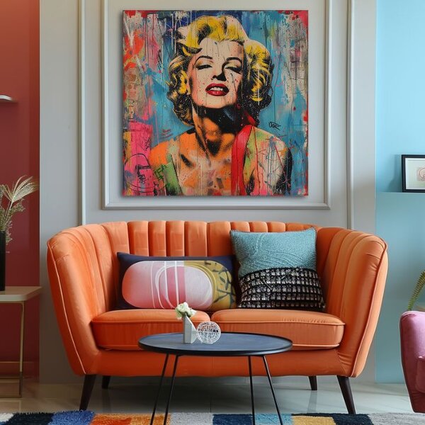 Obraz Marilyn Monroe - Rebelka vo farbách | dokončené rukou umelca - 60x60 cm