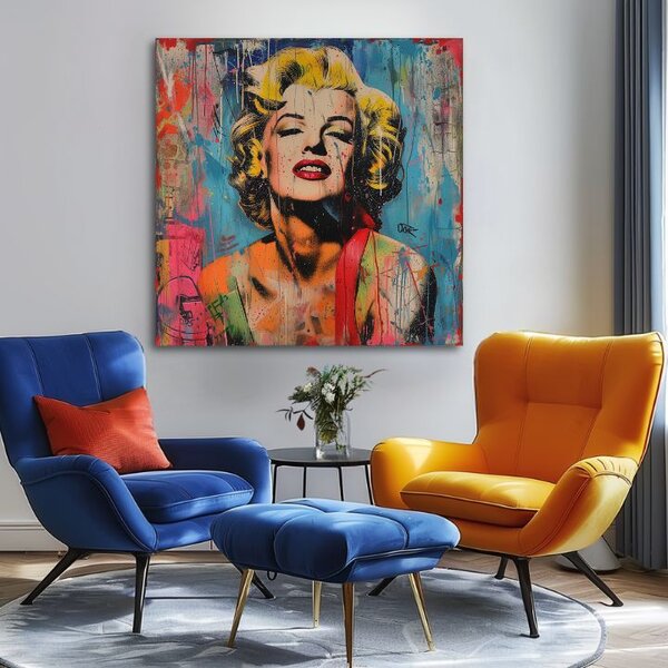 Obraz Marilyn Monroe - Rebelka vo farbách | dokončené rukou umelca - 60x60 cm