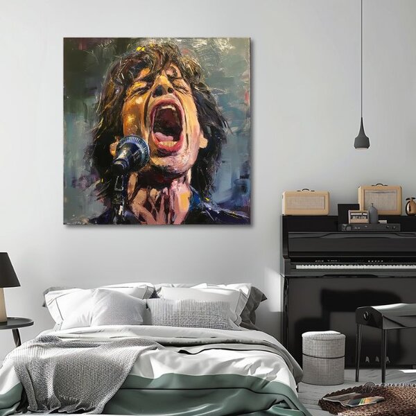 Obraz Mick Jagger - Legenda na pódiu | dokončené rukou umelca - 60x60 cm
