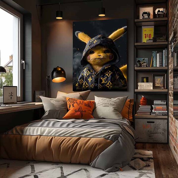 Obraz Pikachu: Streetwear kráľ | Talianske plátno - 60x90 cm