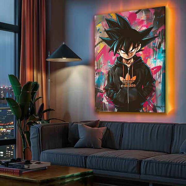 Obraz Saiyan: Bojovník moci | Talianske plátno - 60x90 cm