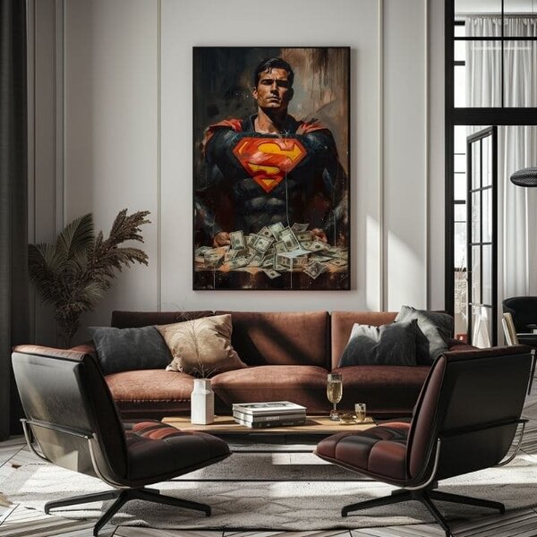 Obraz Superman: Muž peňazí | dokončené rukou umelca - 60x90 cm