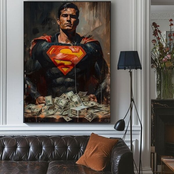 Obraz Superman: Muž peňazí | dokončené rukou umelca - 60x90 cm