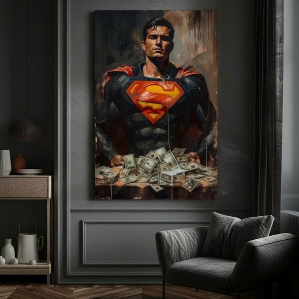Obraz Superman: Muž peňazí | dokončené rukou umelca - 60x90 cm