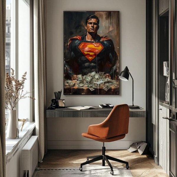 Obraz Superman: Muž peňazí | dokončené rukou umelca - 60x90 cm