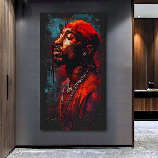 Obraz Tupac Shakur - Ikona za mikrofónom | dokončené rukou umelca - 50x100 cm