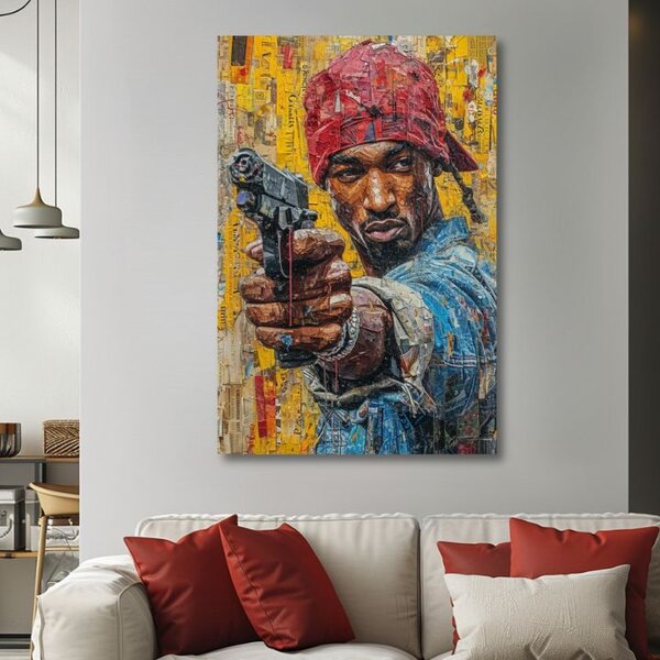 Obraz Tupac Shakur - Rapová gangster | dokončené rukou umelca - 60x90 cm