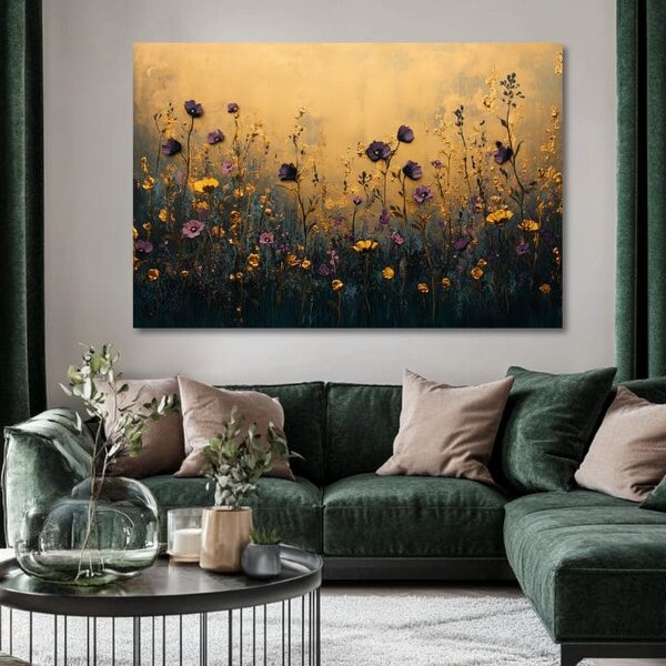 Obraz večerná lúka | dokončené rukou umelca - 40x60 cm