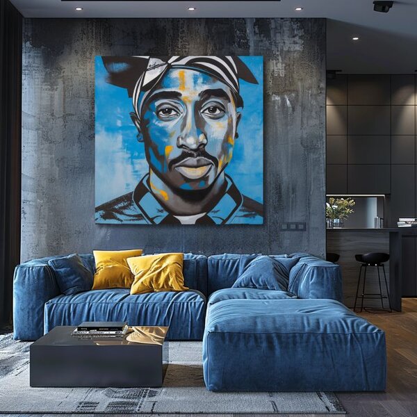Obraz Tupac Shakur - Rapper v nebi | dokončené rukou umelca - 60x60 cm