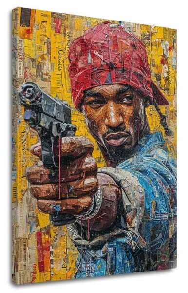 Obraz Tupac Shakur - Rapová gangster | dokončené rukou umelca - 60x90 cm
