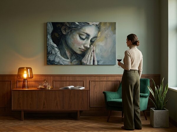 Obrazy anjelov Krehké stvorenie | dokončené rukou umelca - 40x60 cm