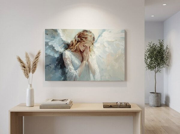 Obrazy anjelov Nebeský dotyk | dokončené rukou umelca - 40x60 cm