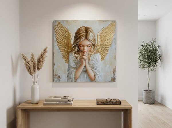 Obrazy anjelov Nebeská harmónia | dokončené rukou umelca - 60x60 cm