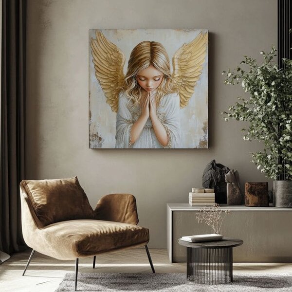 Obrazy anjelov Nebeská harmónia | dokončené rukou umelca - 60x60 cm