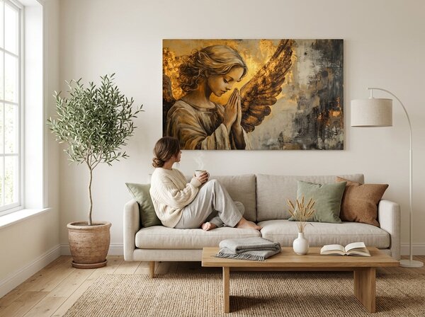 Obrazy anjelov Modlitba svetla | dokončené rukou umelca - 40x60 cm