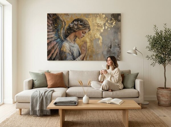 Obrazy anjelov Nebeská radosť | dokončené rukou umelca - 40x60 cm