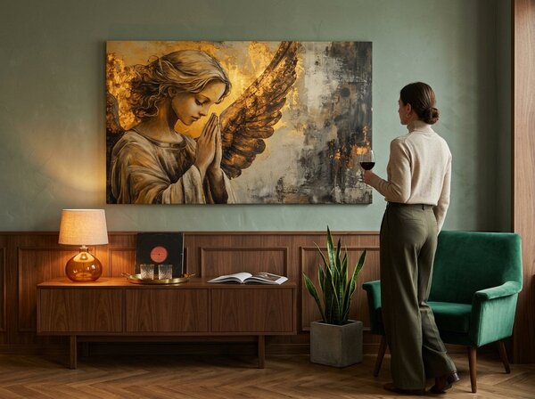 Obrazy anjelov Modlitba svetla | dokončené rukou umelca - 40x60 cm