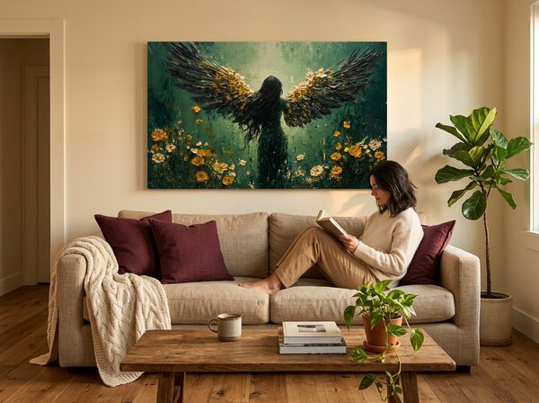 Obrazy anjelov Svetlo nádeje | dokončené rukou umelca - 40x60 cm