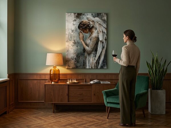 Obrazy anjelov Pokojná duša | dokončené rukou umelca - 40x60 cm