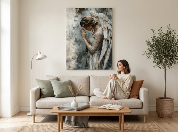 Obrazy anjelov Pokojná duša | dokončené rukou umelca - 40x60 cm