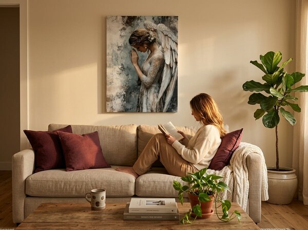 Obrazy anjelov Pokojná duša | dokončené rukou umelca - 40x60 cm
