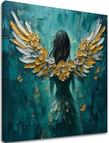 Obrazy anjelov Zlato krídel | dokončené rukou umelca - 60x60 cm