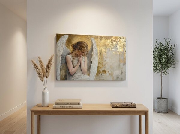 Obrazy anjelov Zlatý pokoj | dokončené rukou umelca - 40x60 cm