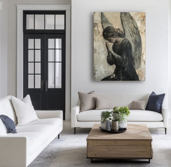 Obrazy anjelov Tichá modlitba | dokončené rukou umelca - 40x60 cm