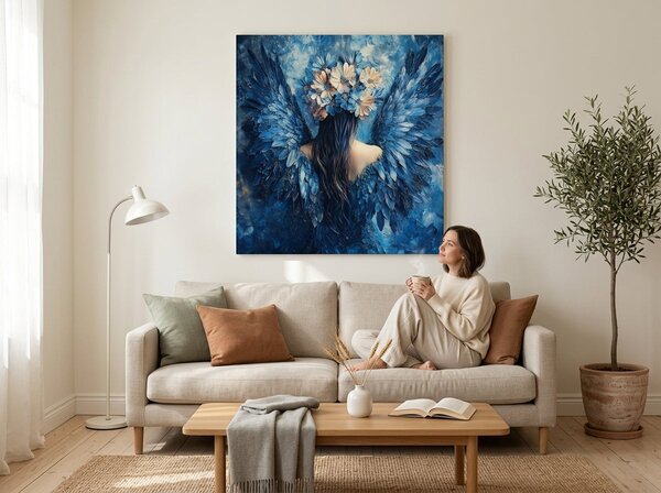 Obrazy anjelov Záhadná tvár | dokončené rukou umelca - 60x60 cm