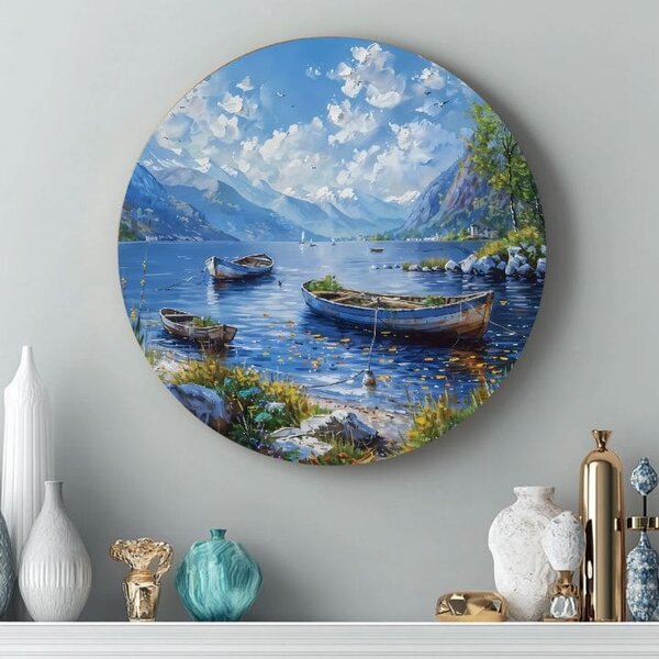 Okrúhle obrazy s akrylom Alpské Člny - 60 cm