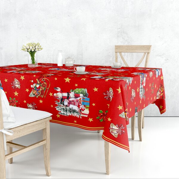 Obrus ​​PVC M-137A - Vianočný červený - Role 140cm x 20m