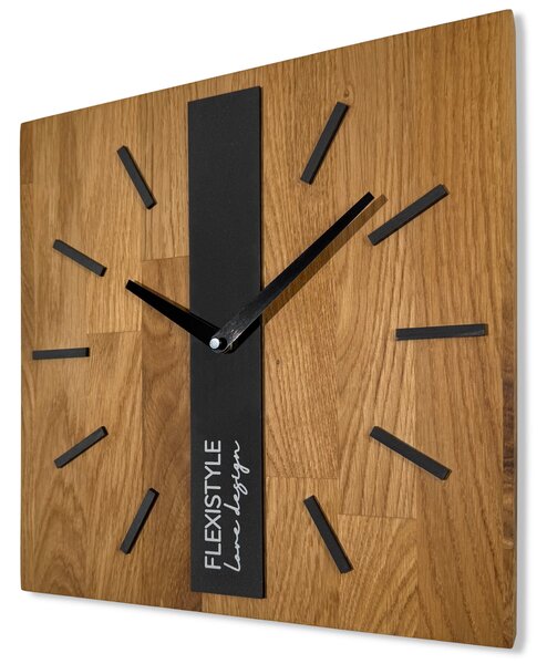 Dekorstudio Elegantné drevené hodiny DUB klasik SQ 30cm - čierne