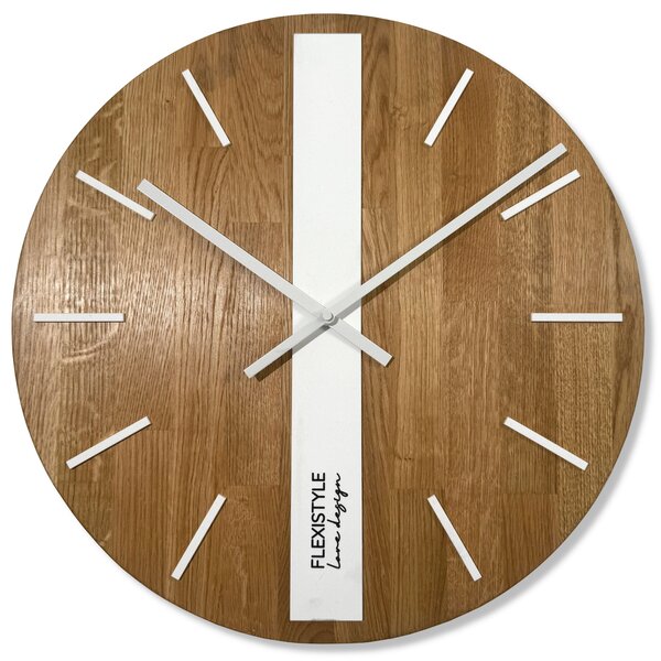 Dekorstudio Drevené hodiny DUB klasik 50cm - biele