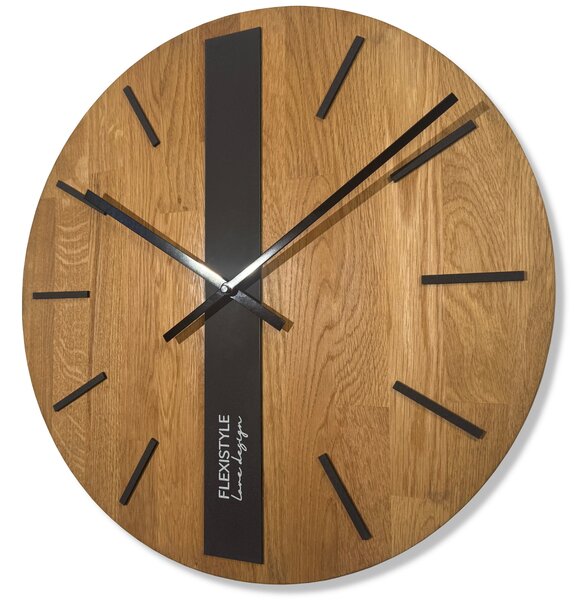 Dekorstudio Drevené hodiny DUB klasik 50cm - čierne