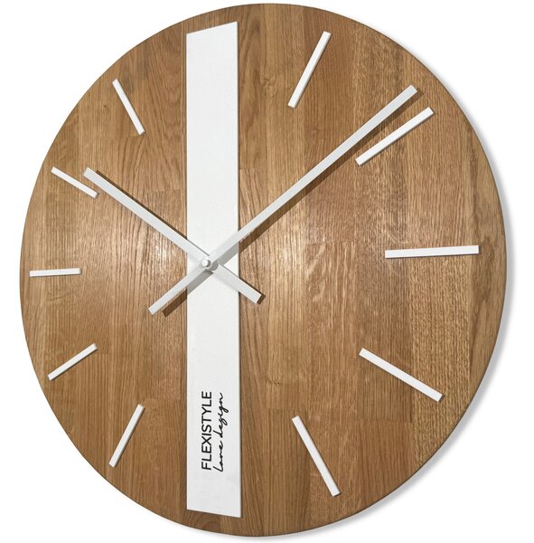 Dekorstudio Drevené hodiny DUB klasik 50cm - biele