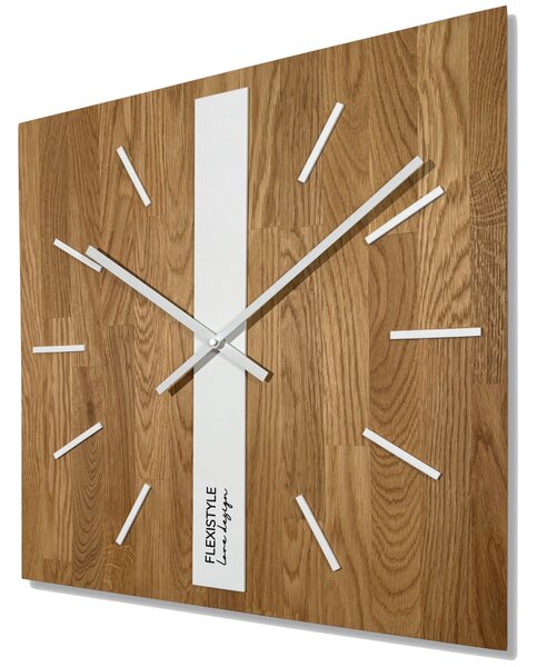 Dekorstudio Elegantné drevené hodiny DUB klasik SQ 50cm - biele