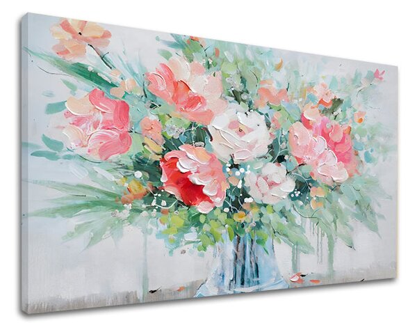Obraz na plátne KVETY VO VÁZE Zľava 60 % 70x50 cm
