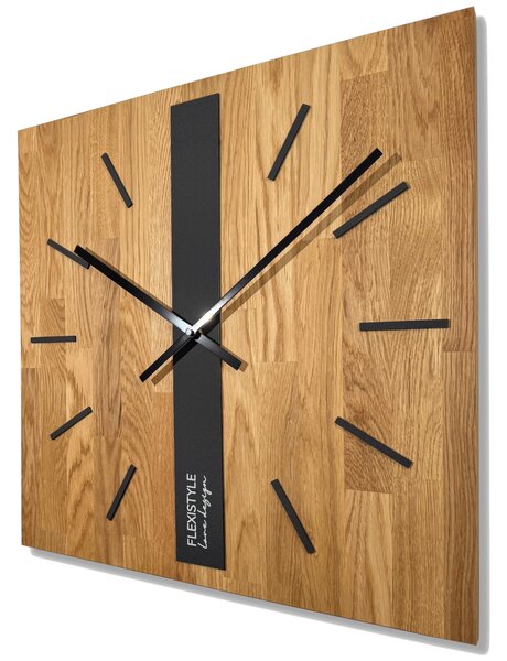 Dekorstudio Elegantné drevené hodiny DUB klasik SQ 50cm - čierne