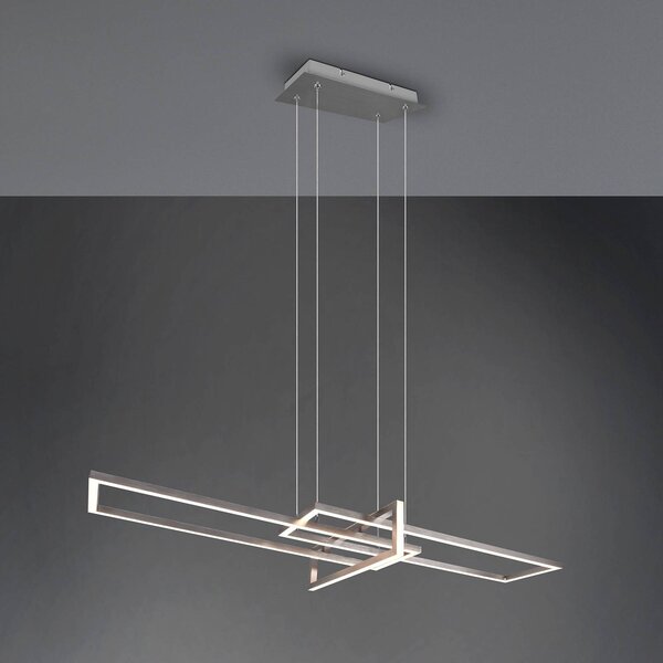 Trio Lighting Závesné LED svietidlo Salinas, 3 000 K matný nikel, Hliník / sivá / zinok, Obývacia izba / jedáleň, kov, Moderný, Závesné svietidlo