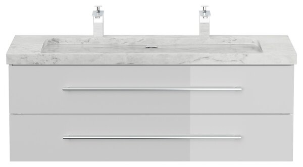SKRINKA S UMÝVADLOM, biela s vysokým leskom, biela s vysokým leskom, 130 cm MID.YOU - Kúpeľňové skrinky, Online Only