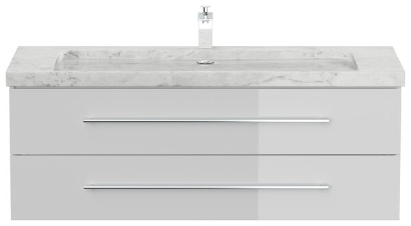 SKRINKA S UMÝVADLOM, biela s vysokým leskom, biela s vysokým leskom, 130 cm MID.YOU - Kúpeľňové skrinky, Online Only