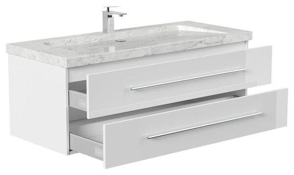SKRINKA S UMÝVADLOM, biela s vysokým leskom, biela s vysokým leskom, 130 cm MID.YOU - Kúpeľňové skrinky, Online Only