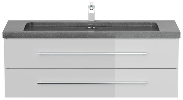 SKRINKA S UMÝVADLOM, biela s vysokým leskom, biela s vysokým leskom, 130 cm MID.YOU - Kúpeľňové skrinky, Online Only