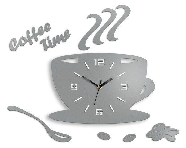 Moderné nástenné hodiny COFFE TIME 3D STONE GRAY stonegray