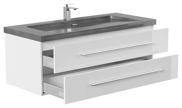 SKRINKA S UMÝVADLOM, biela s vysokým leskom, biela s vysokým leskom, 130 cm MID.YOU - Kúpeľňové skrinky, Online Only