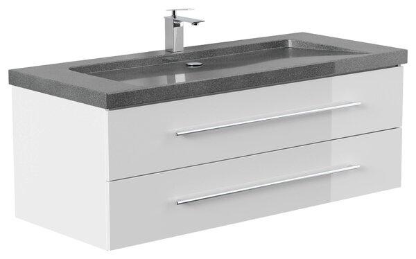 SKRINKA S UMÝVADLOM, biela s vysokým leskom, biela s vysokým leskom, 130 cm MID.YOU - Kúpeľňové skrinky, Online Only