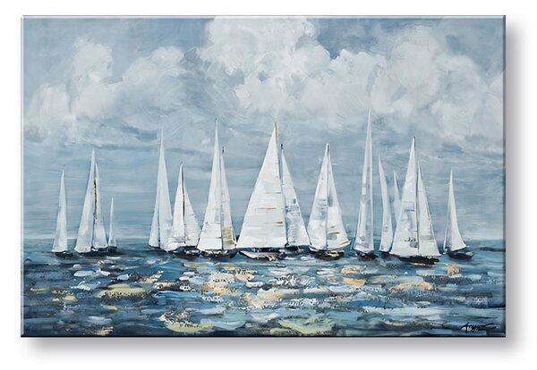 Obraz na plátne PLACHETNICE NA MORI - 80x40 cm