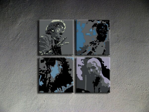 Ručne maľovaný POP Art obraz Rolling Stones 80x80 cm